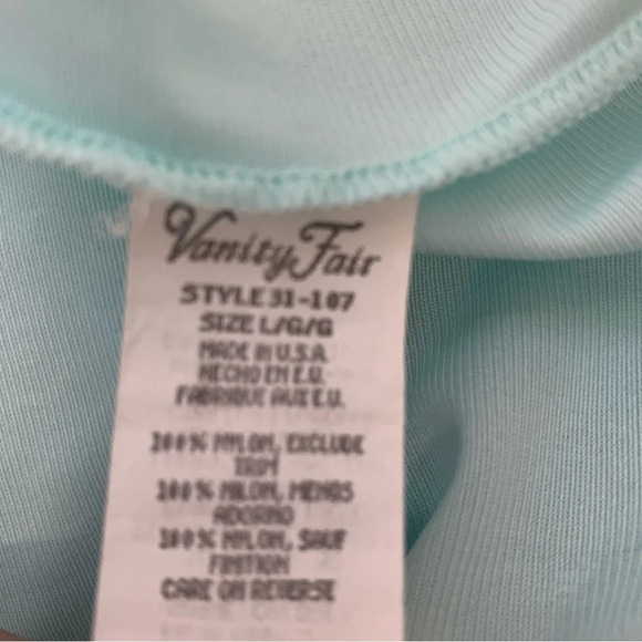 Vanity Fair Nylon Nightgown Large  Robe Button Front Pockets Embroidery Made USA - Picture 6 of 8